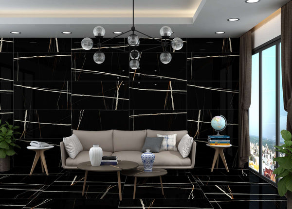 Black Beauty 60 x 120 CM In-Door High Gloss  Surface Porcelain Tiles