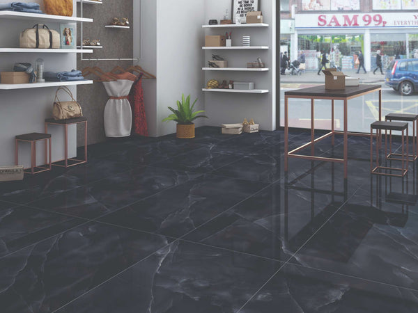 Mithos Black 60 x 120 CM In-Door High Gloss  Surface Porcelain Tiles