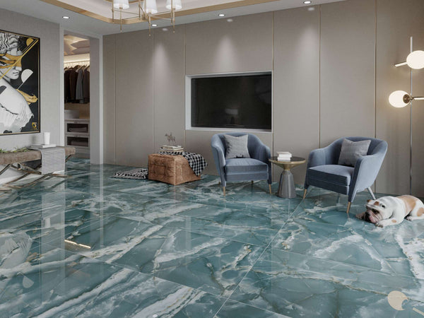 Green Onyx  60 x 120 CM In-Door High Gloss  Surface Porcelain Tiles