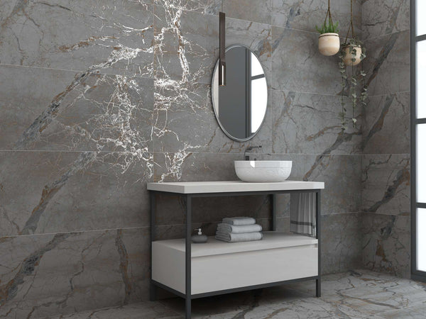 Robusta Steel 60 x 120 CM In-Door Carving Surface Porcelain Tiles